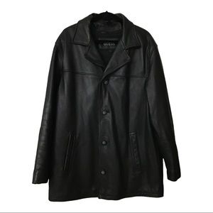 GUESS Genuine Leather Car Coat Size L